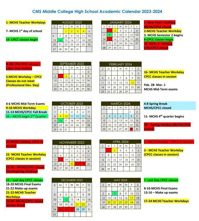 23-24 Academic calendar